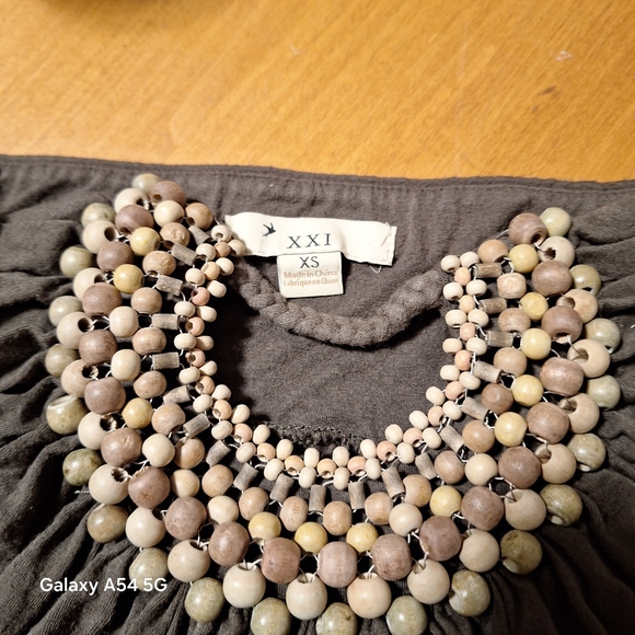 Olive Green Strapless Dress with Beading Detail forever 21 size small - Picture 2 of 3